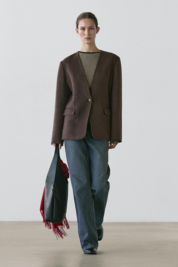 Yün karışımlı blazer - 1