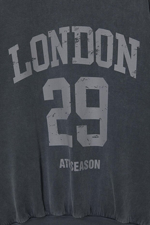 London 29 grafik baskılı sweatshirt - 6