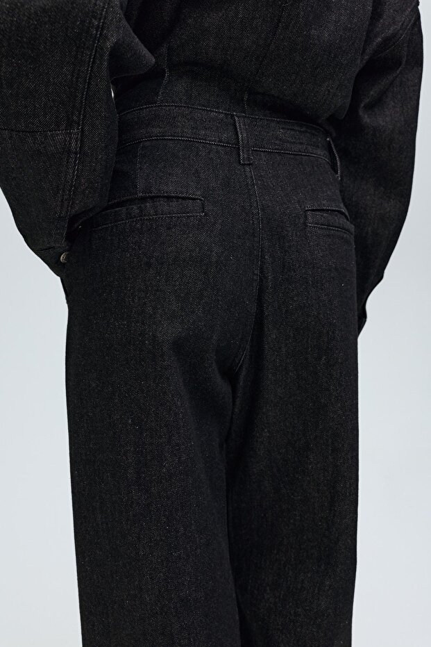 Relaxed fit geniş paça jean - 5