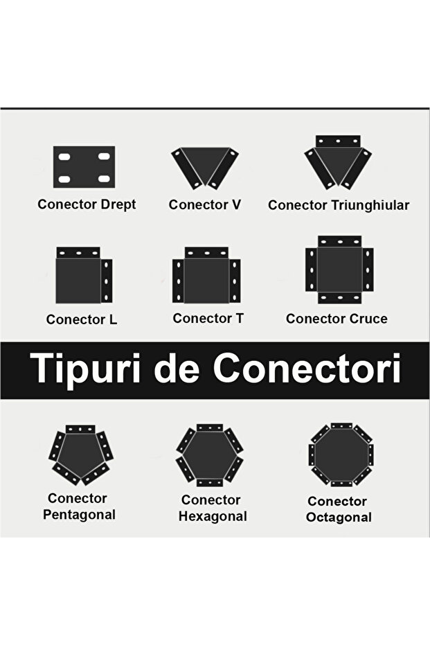 Conector negru tip L 10cm - 4