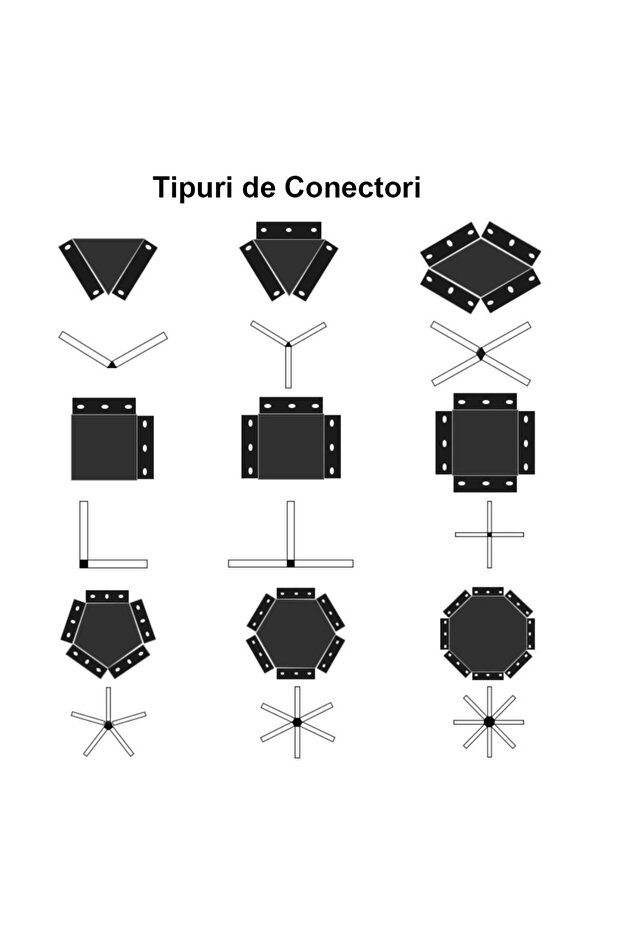 Conector negru tip L 10cm - 3