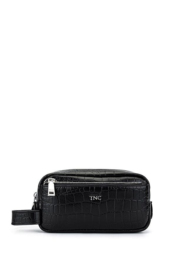 Men's Genuine Leather Black Crocodile Handbag