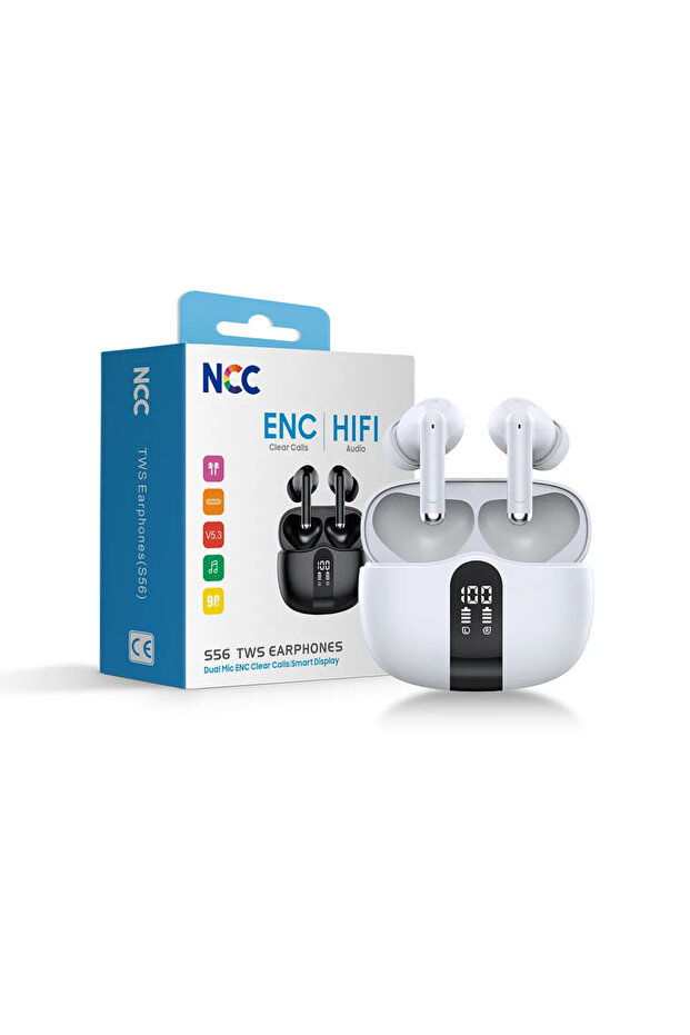 Casti Bluetooth S56 alb - 1