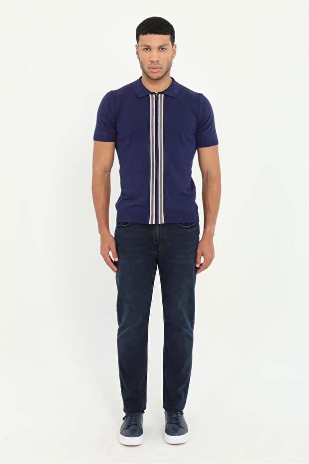 Men's Slim Fit Dark Navy Blue Jeans