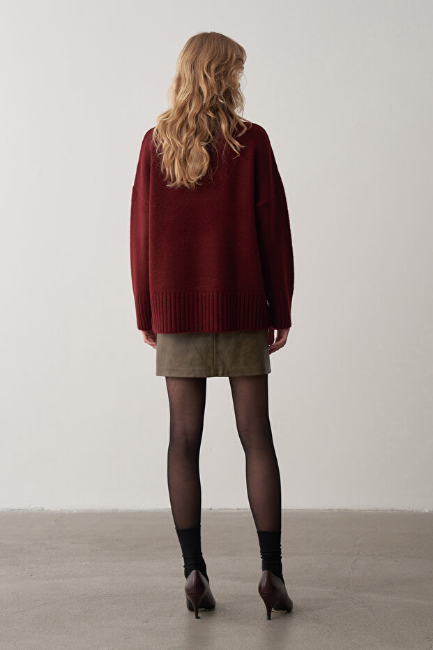 Bordo Dik Yaka Kazak - 4