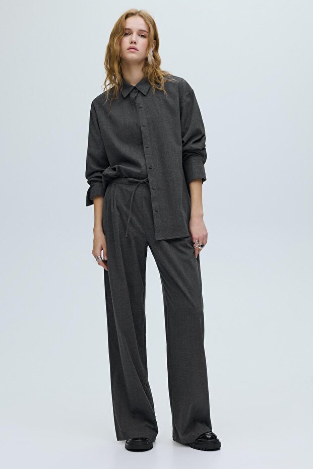 İnce çizgili jogger pantolon - 2