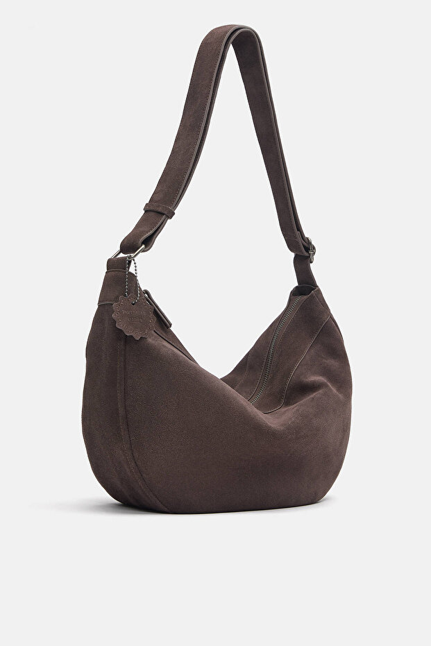 Yarım ay deri çapraz askılı çanta - 2