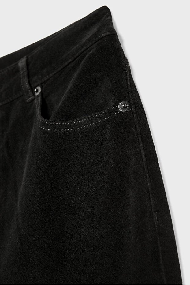 Bootcut kadife pantolon - 4