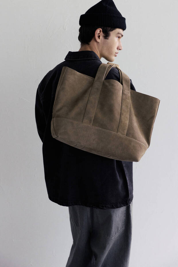 Deri shopper çanta - 1