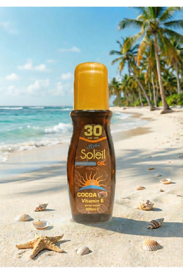 Cocoa extract bronzer spf 30 effective sun oil vitamin e 200 ml
