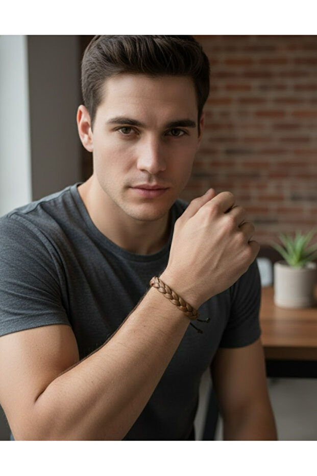 مجموعة من عشرة موديلات من أساور الجلد الرجالية القابلة للتعديل - 1