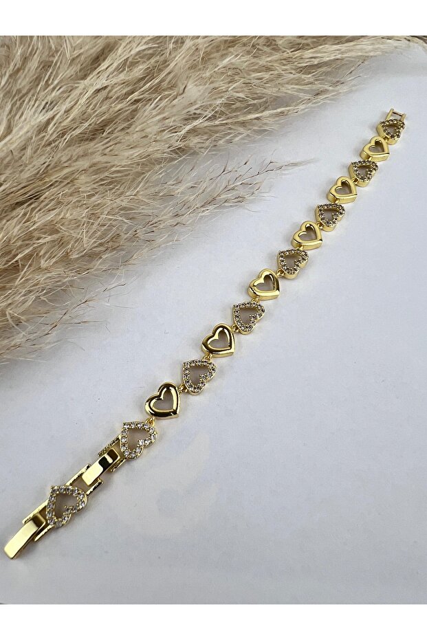 Stone Heart Women's Bracelet Gold