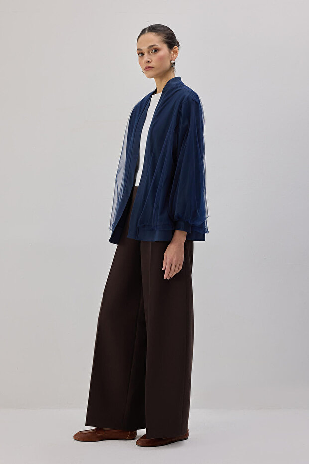 DANTEL GARNİLİ ÖRME CEKET - 5