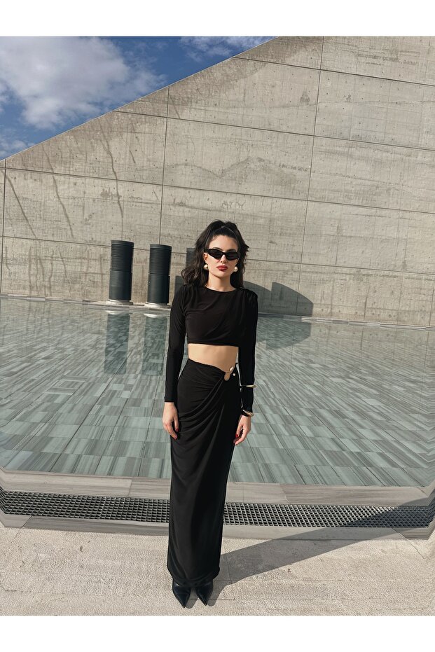 Ruby Etek Crop Takım Siyah - 3