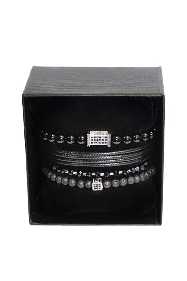 Set Brățări Barbati Lucky Four Metal Stack - 1