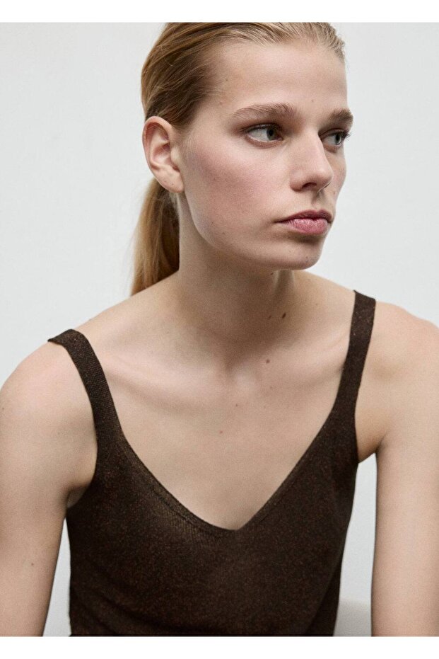 Lureks V yaka triko bluz - 5