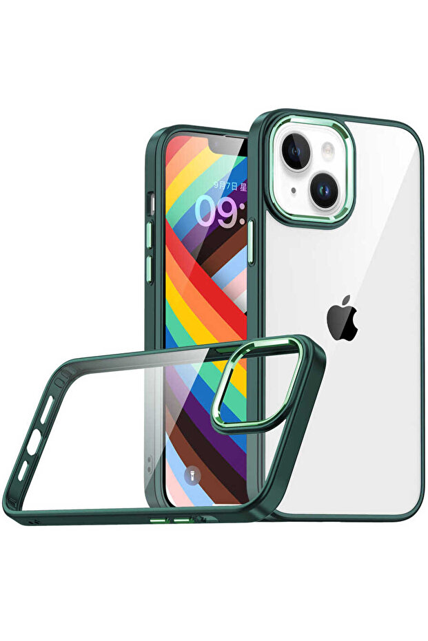 حافظة ASMA Flora متوافقة مع هاتف iPhone 14 Plus - باللون الأخضر - 1