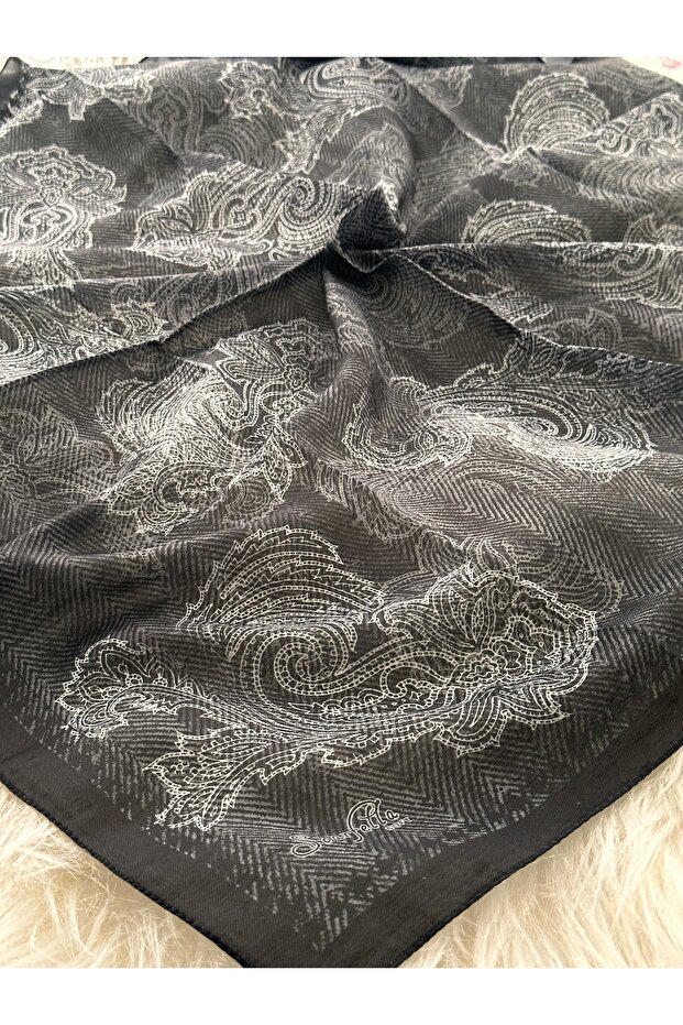 desenli soft eşarp - 4