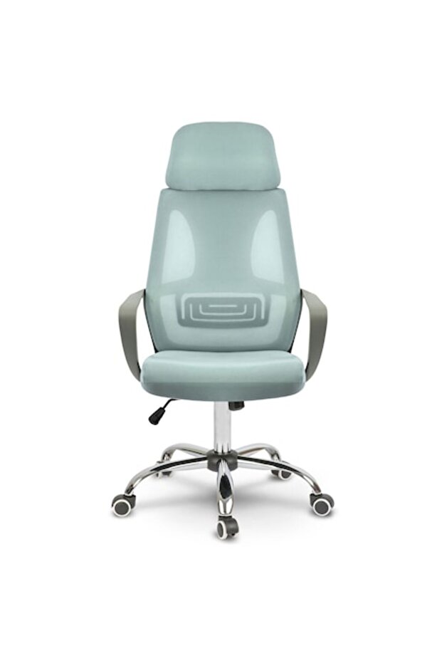 Office chair, micromesh, adjustable, light blue - 1