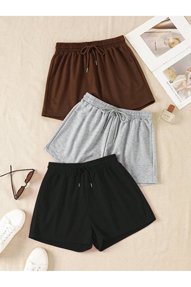 3-LÜ Kadın Kısa Şort - 1