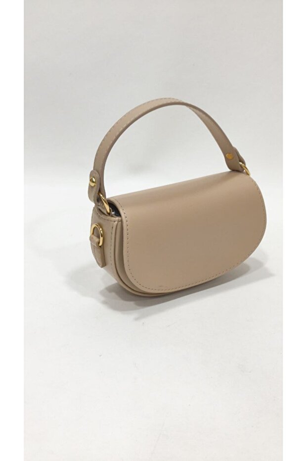 Prism Series - Minimalist Mini Saddle Bag with Short Shoulder Strap Long Crossbody Strap Gift with Gold Accessories