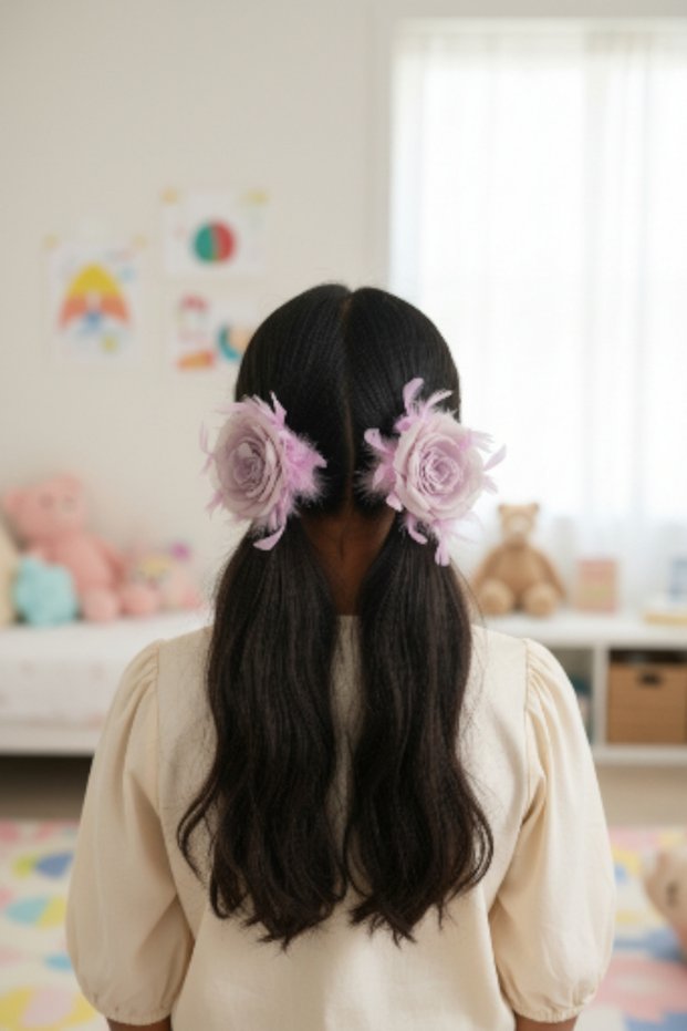 Lilac Floral Children's Hair Clip (Single)