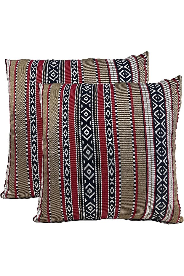 Brown Arabic Sado Cushion Covers (45x45 cm) - Set of 2