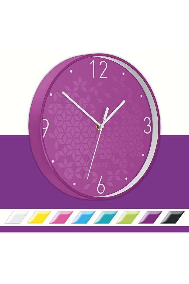 Wow Wall Clock Purple