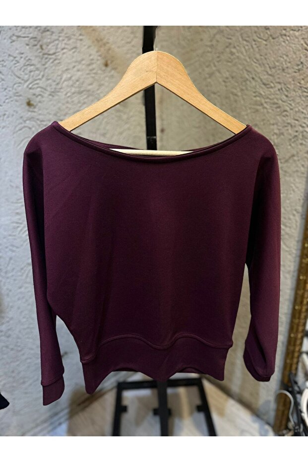 بلوزة بياقة قارب ونسيج مزدوج - 2