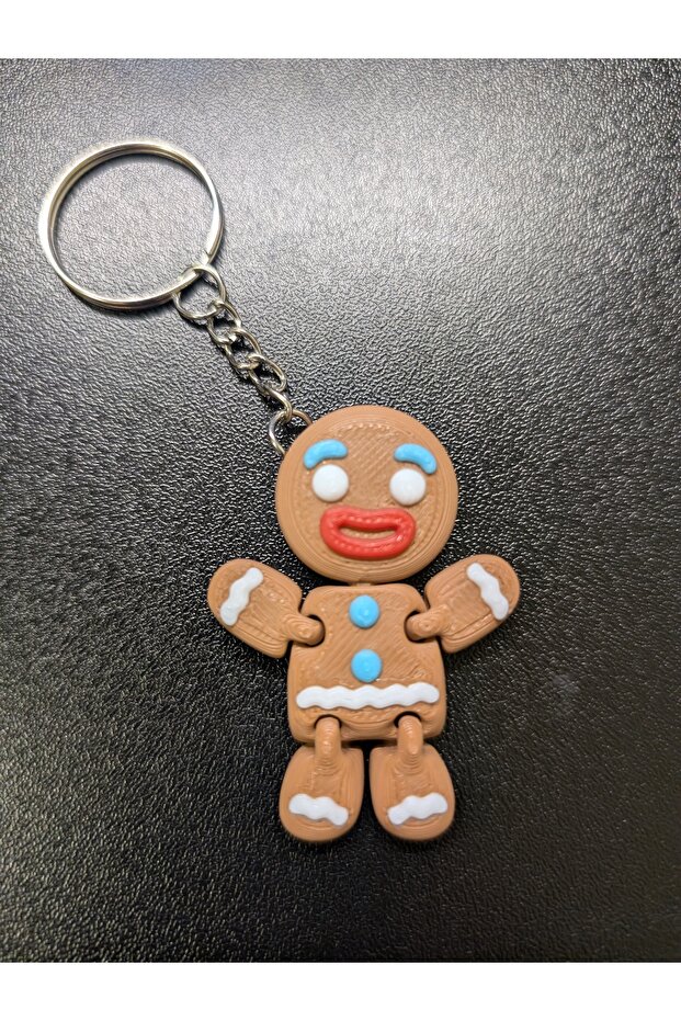 Gingerbread Man Shaped Keychain (1 Piece)