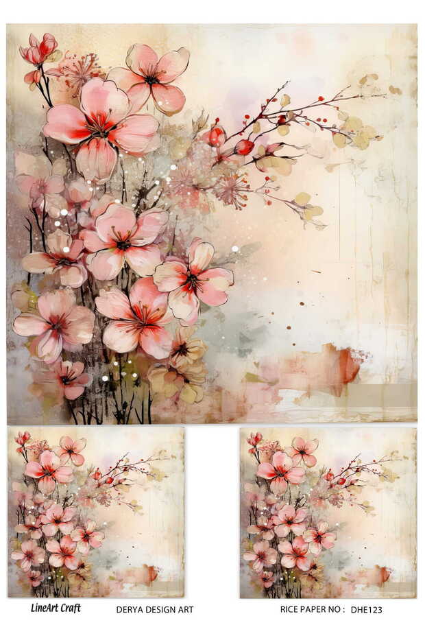 Spring Branch Pattern Rice Decoupage Paper No:Dhe123- 29X42Cm