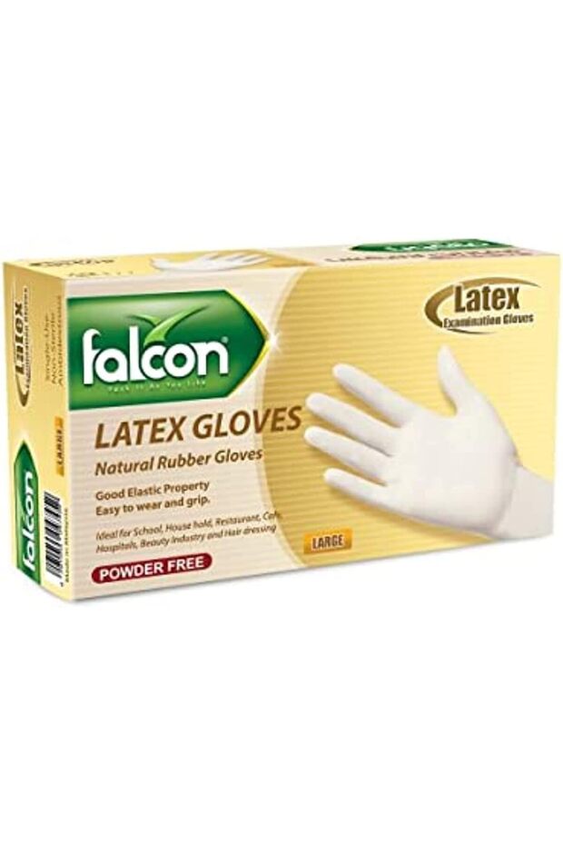 Powder-Free Protective Latex Hand Gloves (Large, 100 Pieces Box)