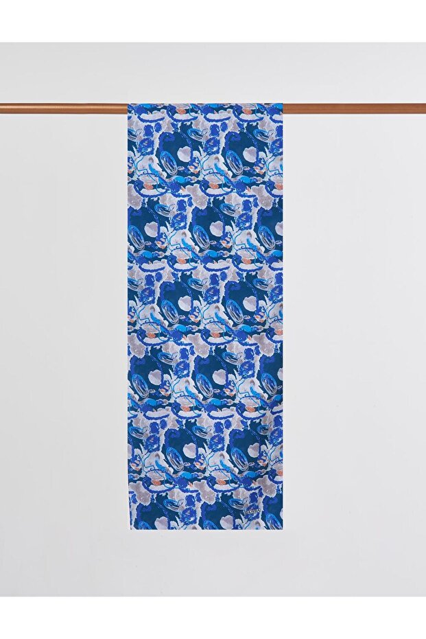 Batik Patterned Shawl Indigo - 1