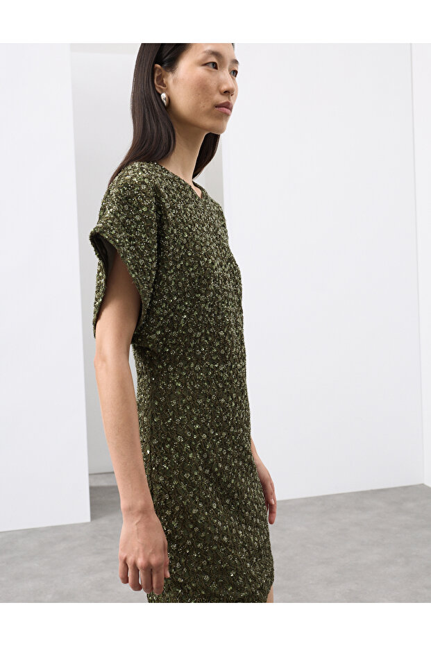 Işıltılı Mini Elbise - 4