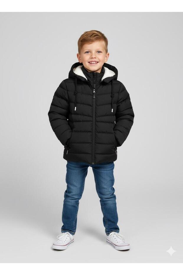 معطف للأولاد مع فرو من الداخل - 1