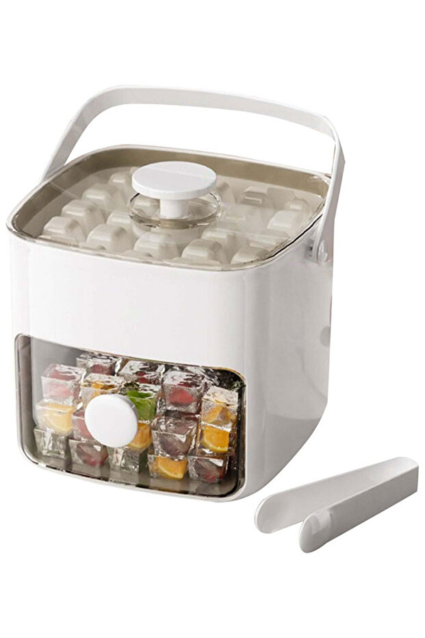 Double Layer 48 Grid Ice Cube Tray with Transparent Window - 1