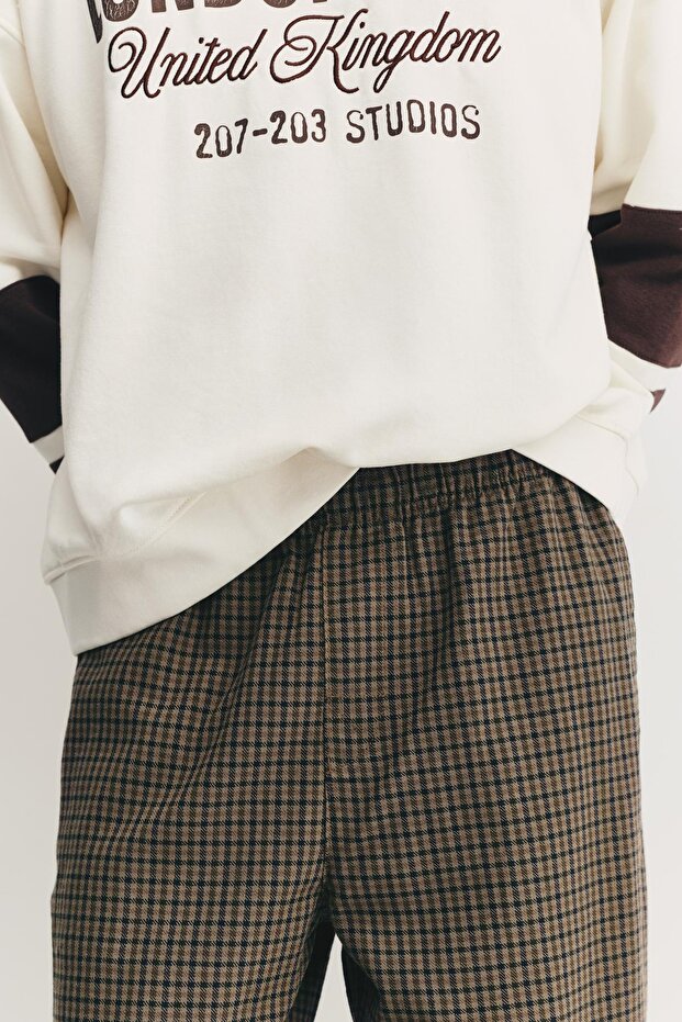 Kareli jogger pantolon - 6