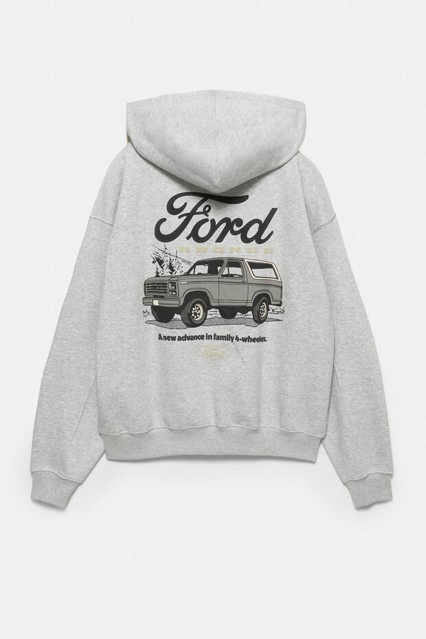 Fermuarlı kapüşonlu Ford sweatshirt - 5