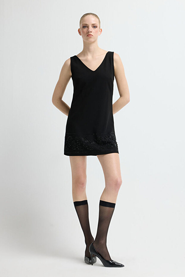 Kolsuz Mini Elbise - 4