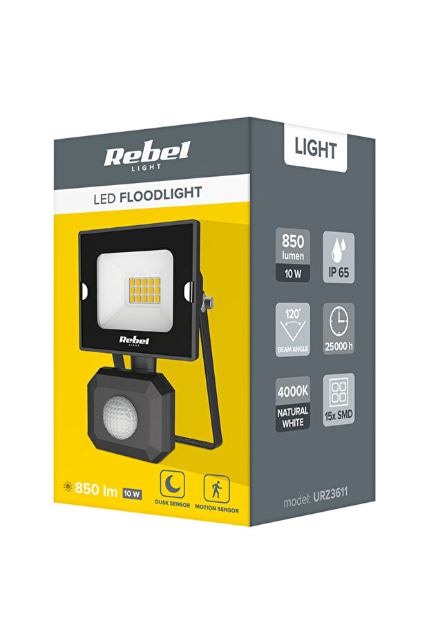 LED floodlight with motion sensor. - 4