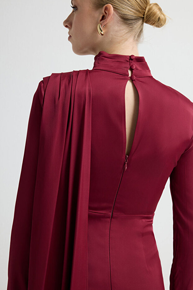 Drapeli Mini Elbise - 5