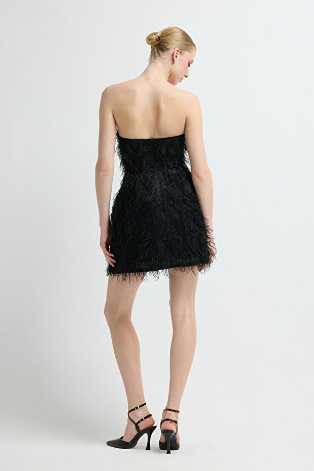 Straplez Mini Elbise - 7