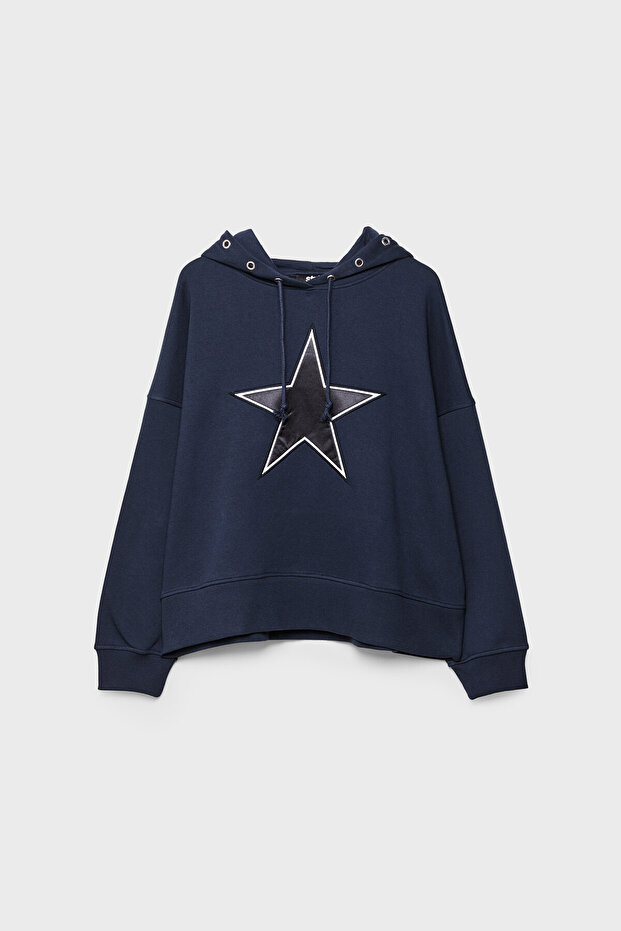 Yıldız kapüşonlu sweatshirt - 5