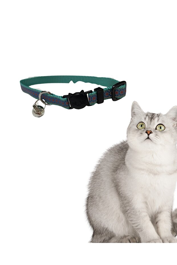 Adjustable Cat Collar with Colorful Bell 10mm 18/28cm – Safe and Stylish