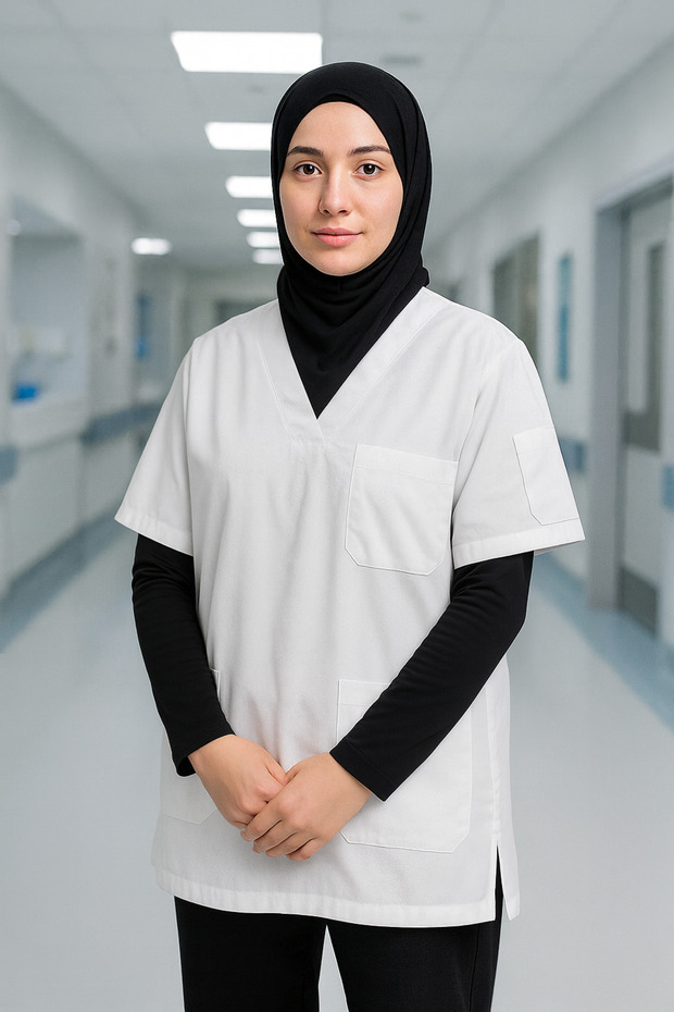 ملابس التحصين الإسلامية واسعة المقاس 4 جيوب طويلة قصة فضفاضة موديل 1. زي عمل مريح من قماش عالي الجودة