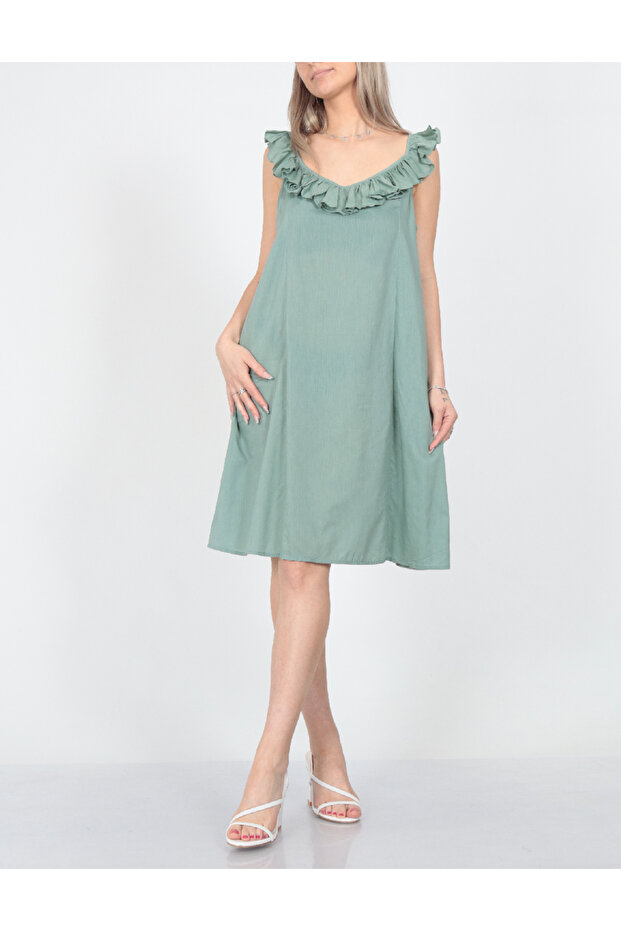 Rochie scurta, Verde - 1