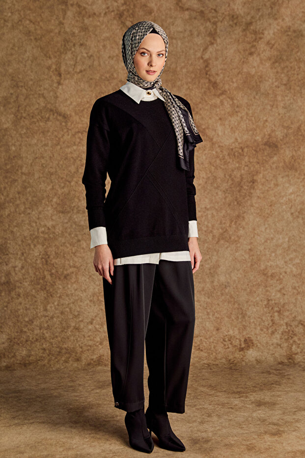 Parçalı Triko Tunik - 2