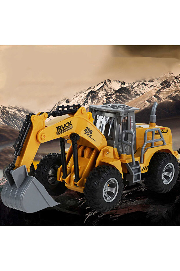 Pitikot® RC Remote Control Toy Excavator, with Front Loader Bucket, 360° Rotation, 1:30 Scale - 1