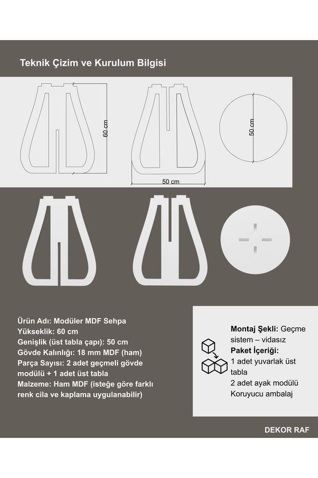 MODÜLER MODERN CİLALI BEYAZ ORTA SEPHA (3 PARÇA) - 4