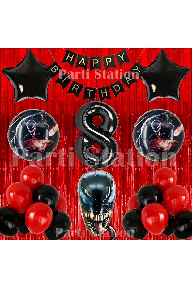 Poisonous Fury Venom Concept 8 Year Old Birthday Balloon Set